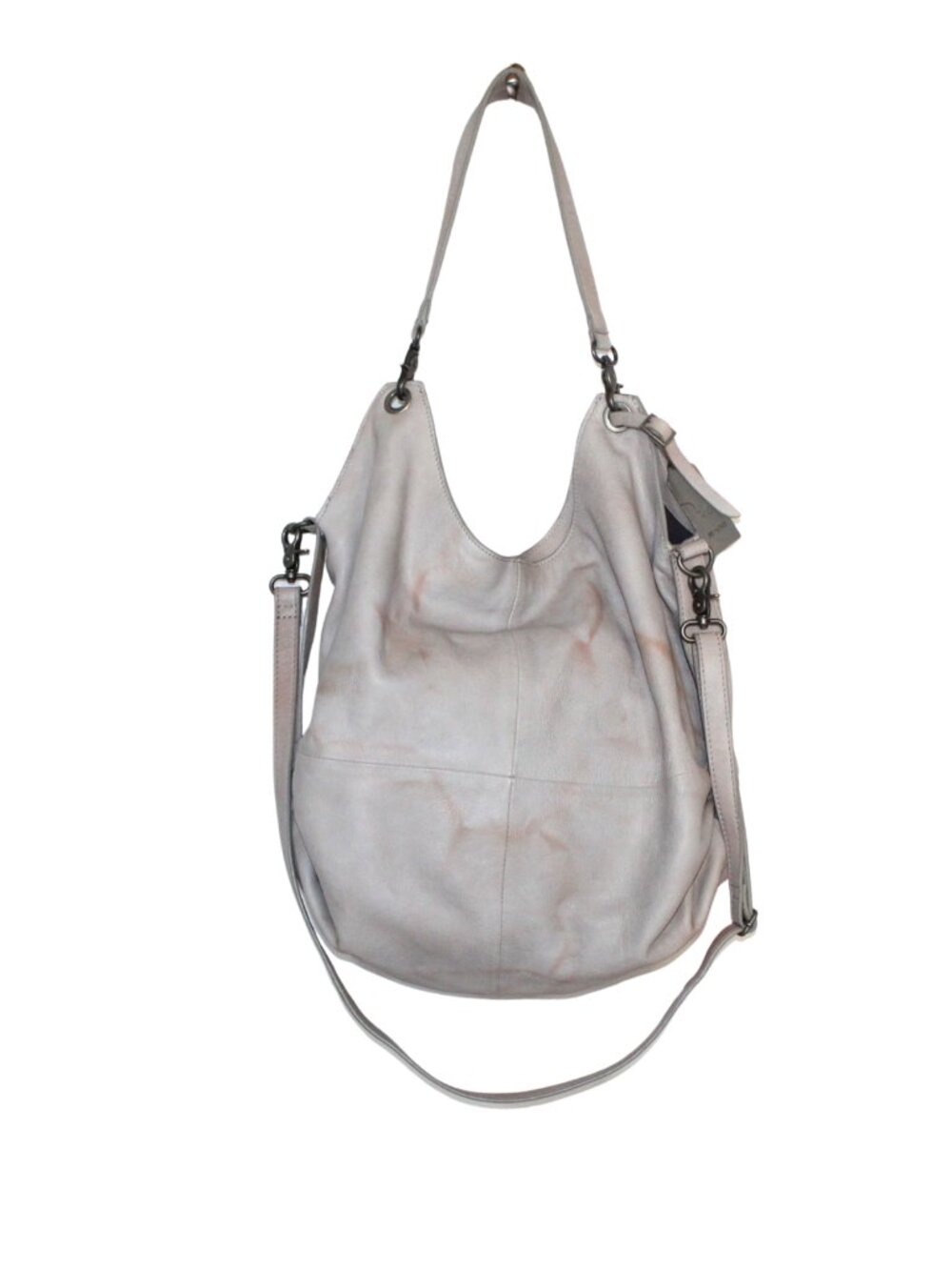 Free People Sabine slouchy bag Fog leather distressed look crossbody shoulder - Picture 4 of 9